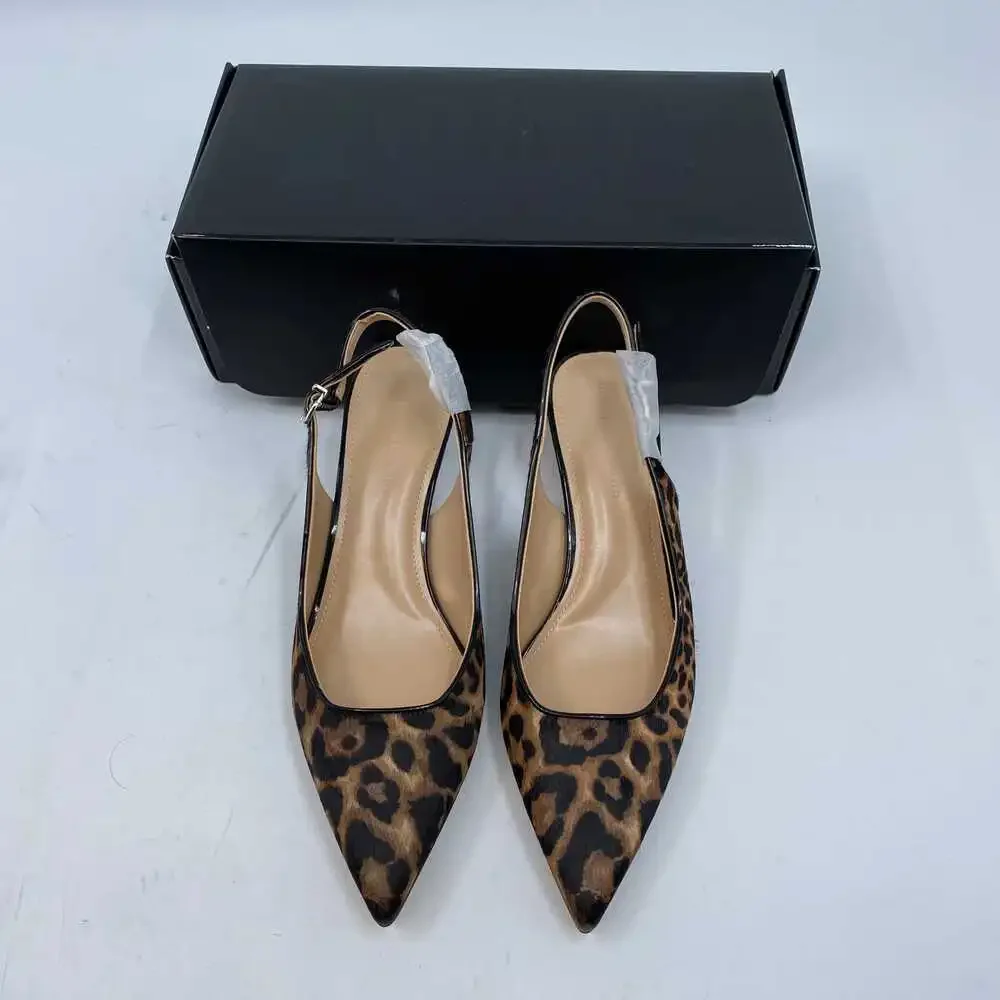 White House Black Market Slingback Heels Animal Print Leather | US7.5